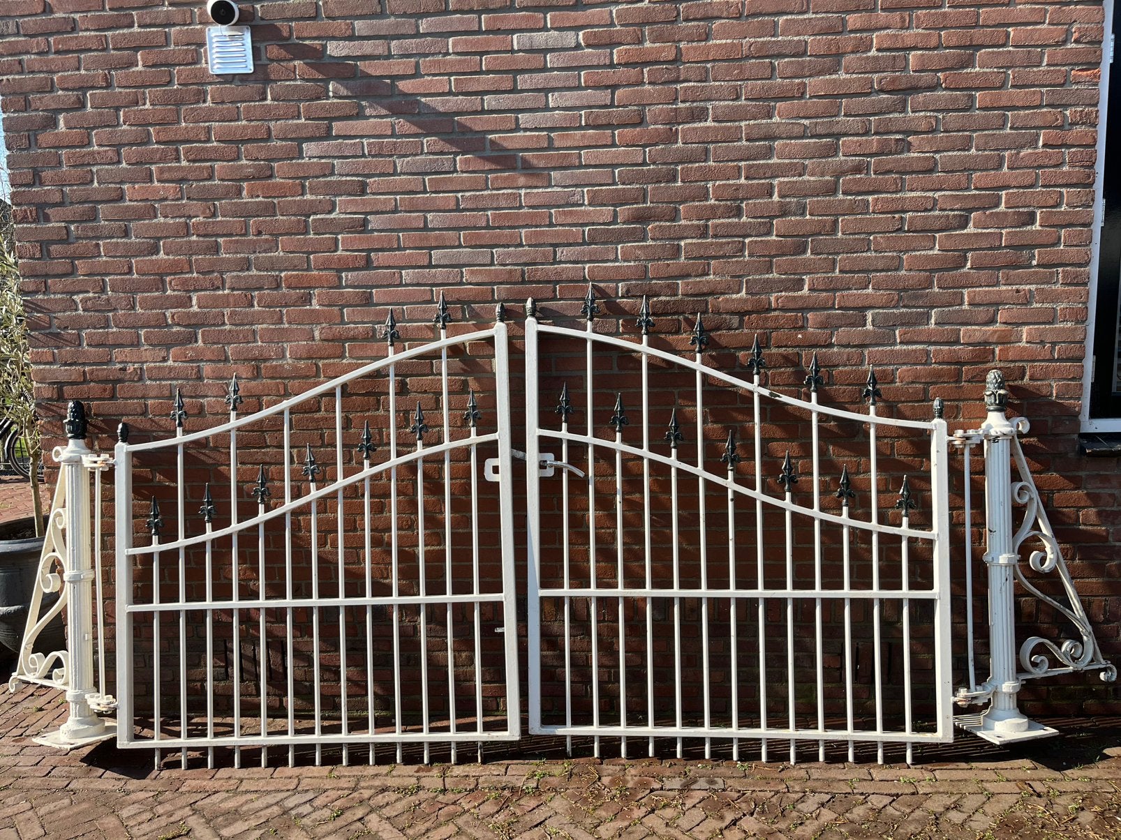 Sierhekwerk  met gietijzeren palen, Tuin en Terras, Ophalen, Gebruikt, IJzer, Sierhekwerk