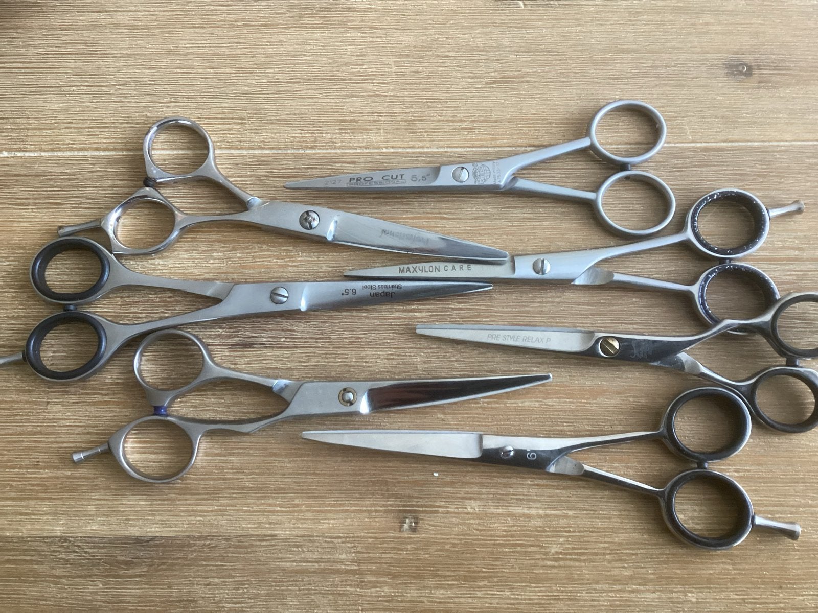 7 professionele kappersscharen, diverse topmerken, Ophalen of Verzenden, Gebruikt, Overige typen