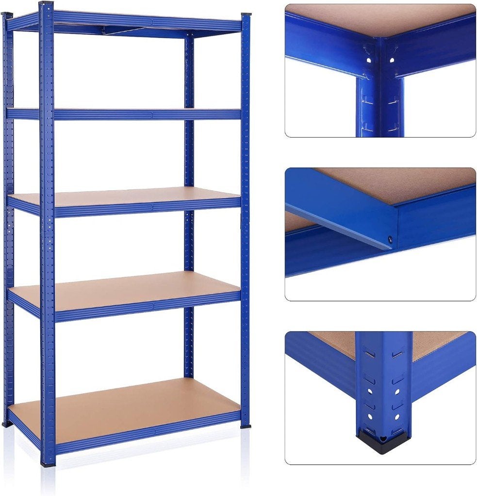 Plank -Opbergplank -50 x 100 x 200 cm- 650 kg-Metaal-Blauw, Ophalen, Nieuw, Minder dan 180 cm, Planken