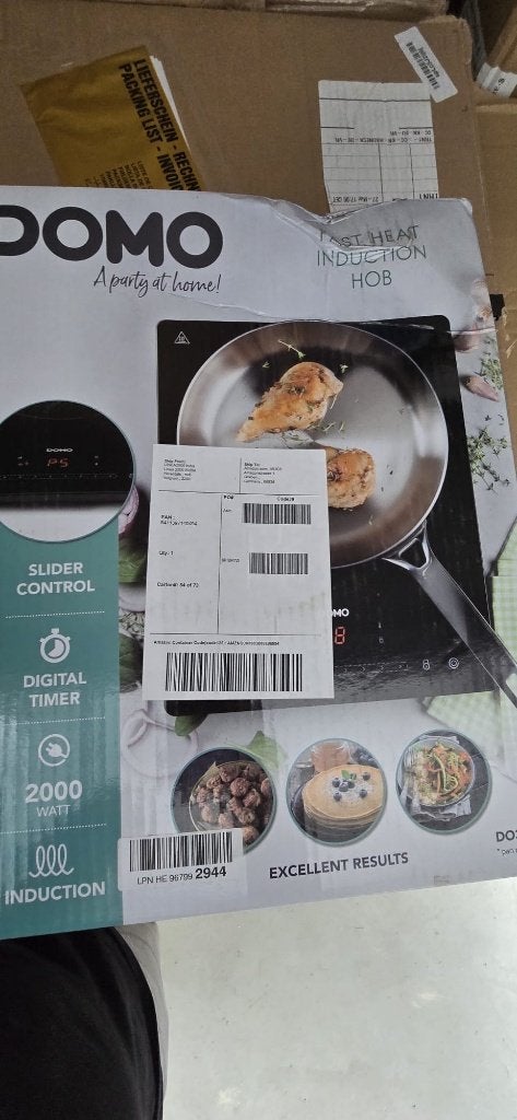 Domo DO332IP Inductiekookplaat – Vrijstaand – 2000W – NIEUW!, Nieuw, 3 kookzones of minder, Ophalen of Verzenden, Inductie