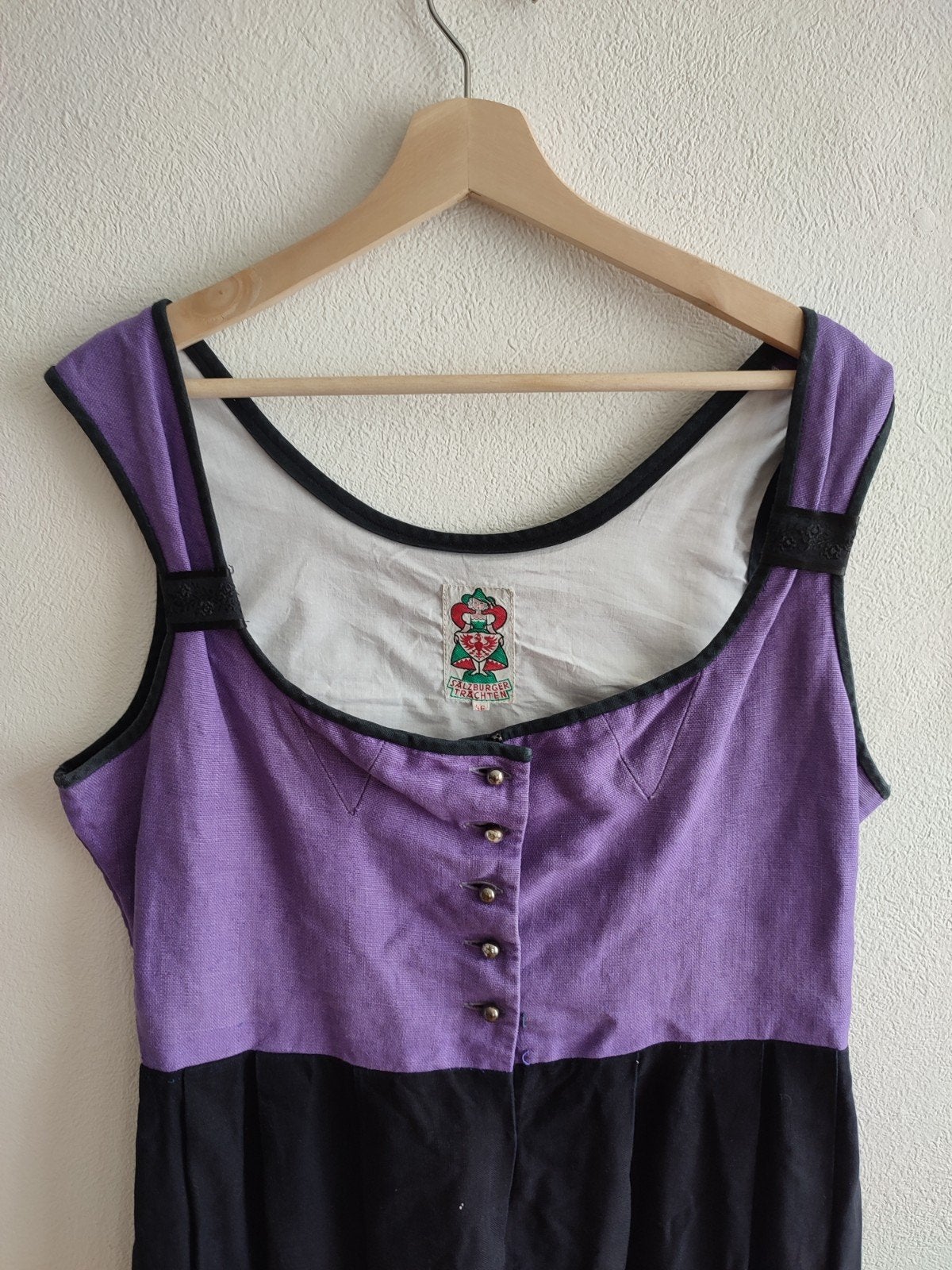 Dirndl Oktoberfest Oktoberfeest paars zwart XL 46 Trachten, Kleding | Dames, Carnaval, Maat 46/48 (XL) of groter, Ophalen of Verzenden