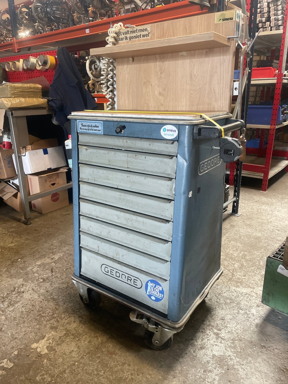 Gedore Gereedschapswagen met 7 Laden en Accessoires, Ophalen, Gebruikt