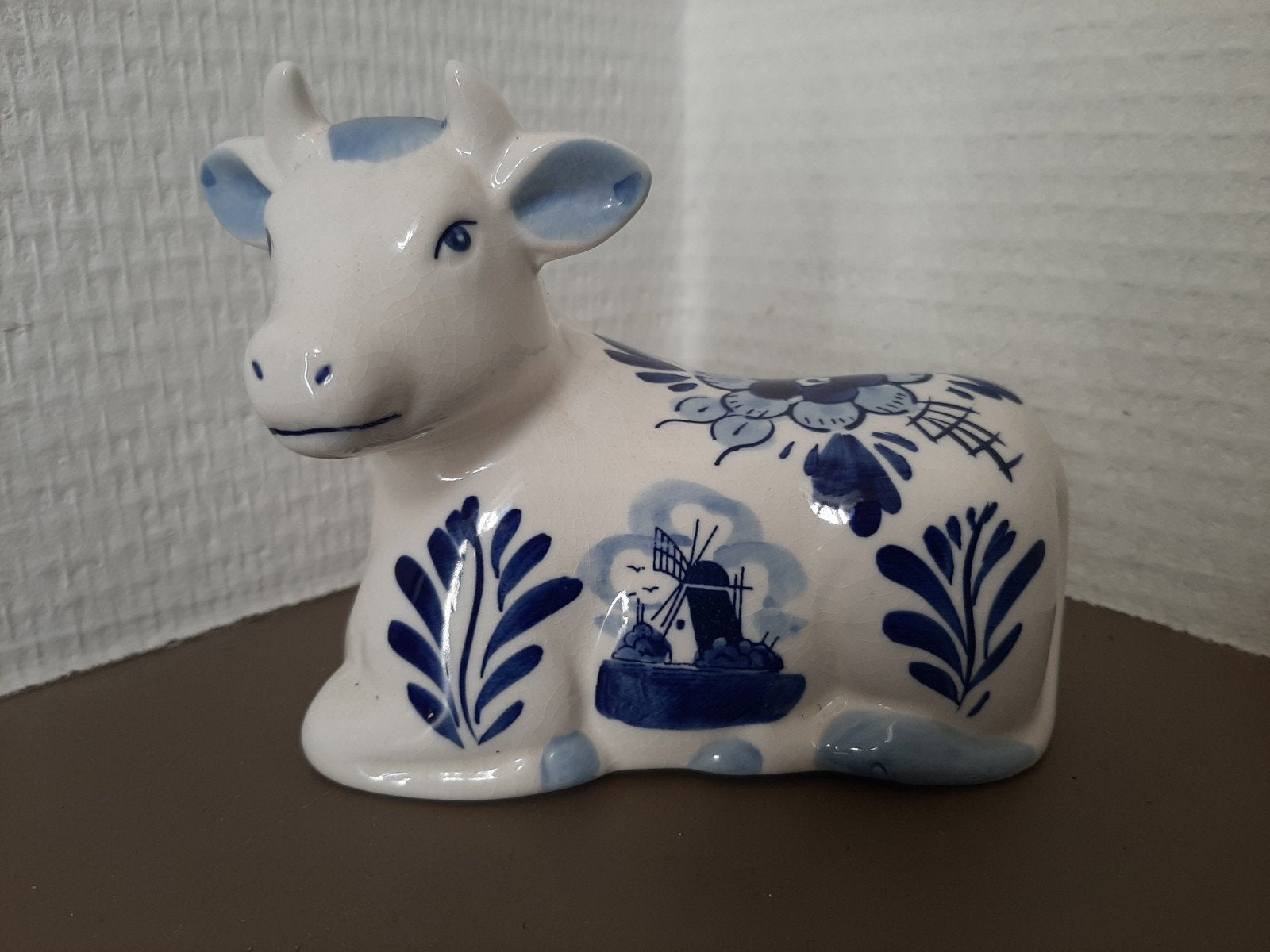 Koe delfts blauw, Verzamelen, Beelden en Beeldjes, Ophalen of Verzenden, Zo goed als nieuw, Dier