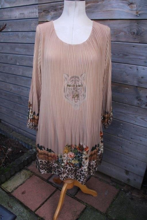 Jurk camel Addy van de Krommenacker mt Xl Vaste prijs, Bruin, Maat 46/48 (XL) of groter, Ophalen of Verzenden, Zo goed als nieuw