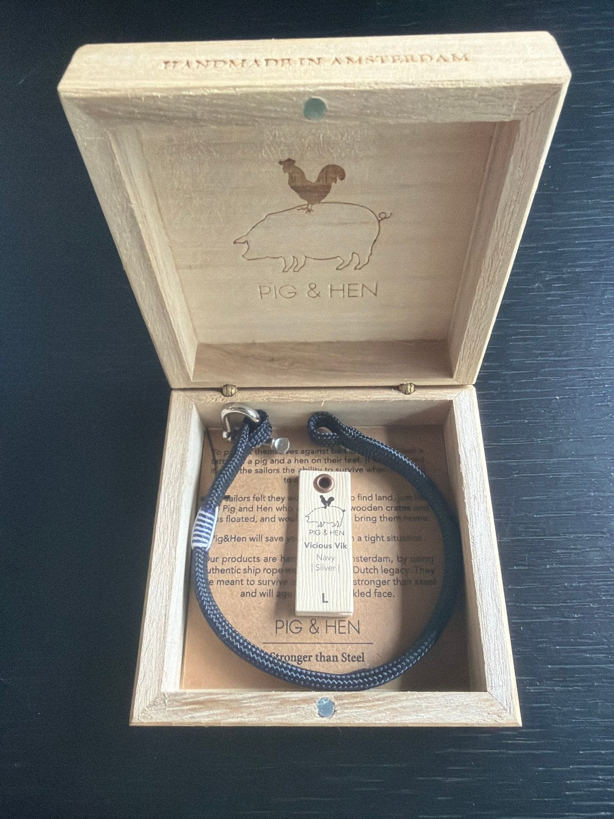 Pig & Hen Vicious Vik Navy Zilveren Armband Maat L, Ophalen of Verzenden, Nieuw, Blauw, Zilver