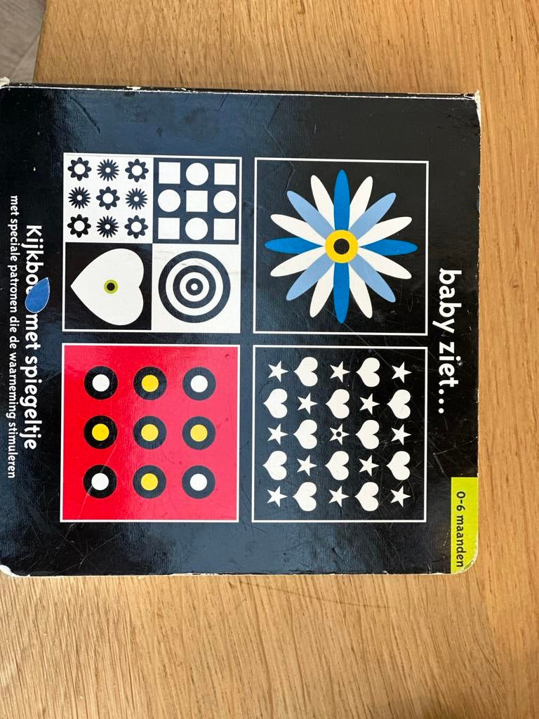 Baby kijkboekje met spiegel - Zwart-wit contrast, Ophalen, Gebruikt, Overige typen