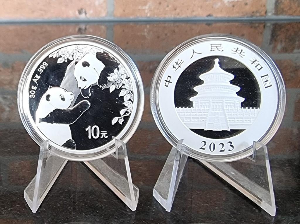 diverse 1 oz / 30 gr. 999 zilveren panda's, Ophalen of Verzenden, Zilver