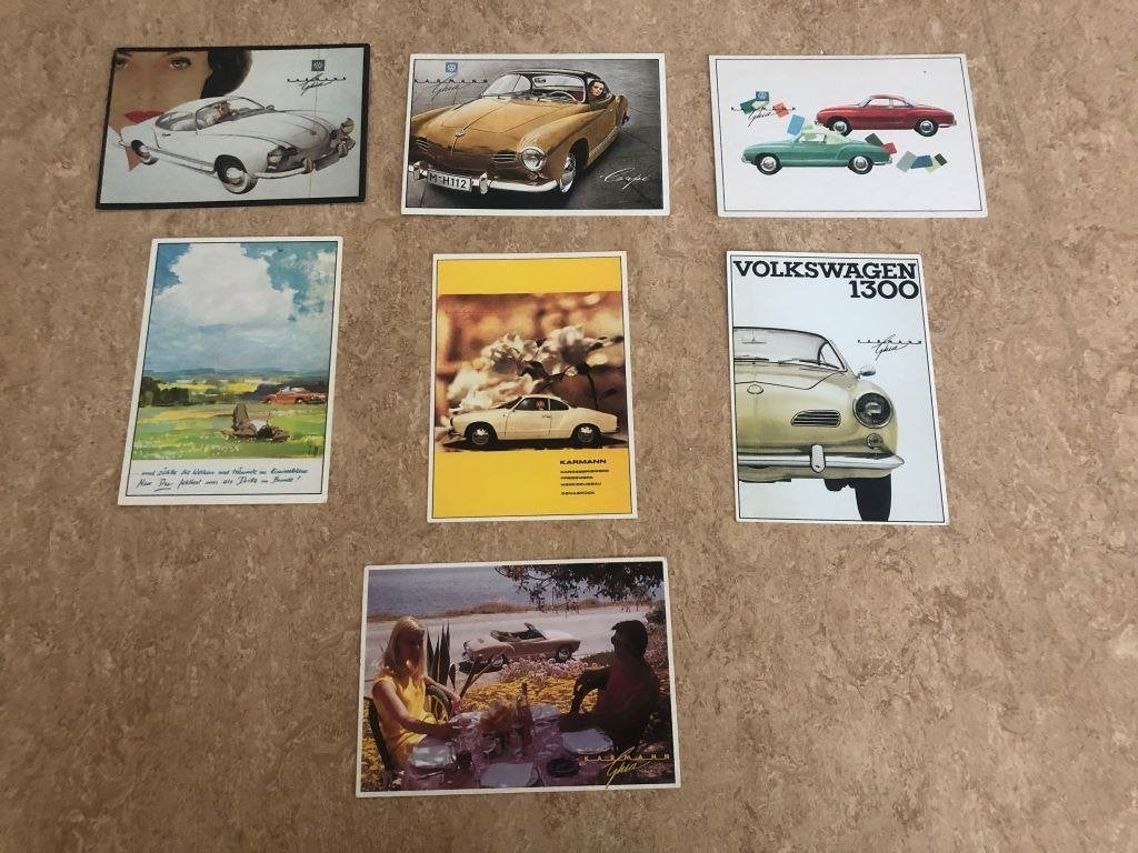 set 7 ansichtkaarten volkswagen karmann ghia NOS !, Verzenden, 1960 tot 1980, Ongelopen, Noord-Holland
