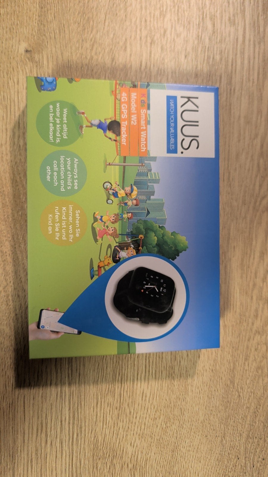 KUUS. Kids Smart Watch W2 4G GPS Tracker Zwart, Zwart, Ophalen of Verzenden, Zo goed als nieuw, GPS
