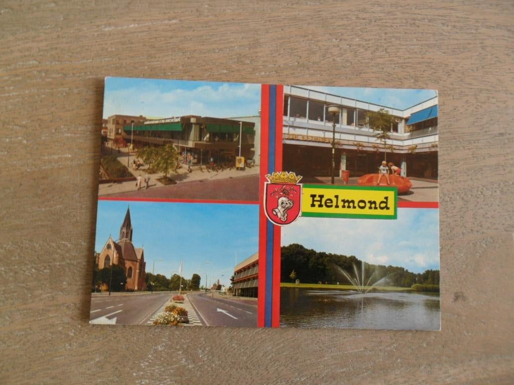 Helmond, mode centrum van Oorschot/ de Eethoek/kerk 1976, Verzenden, 1960 tot 1980, Gelopen, Noord-Brabant