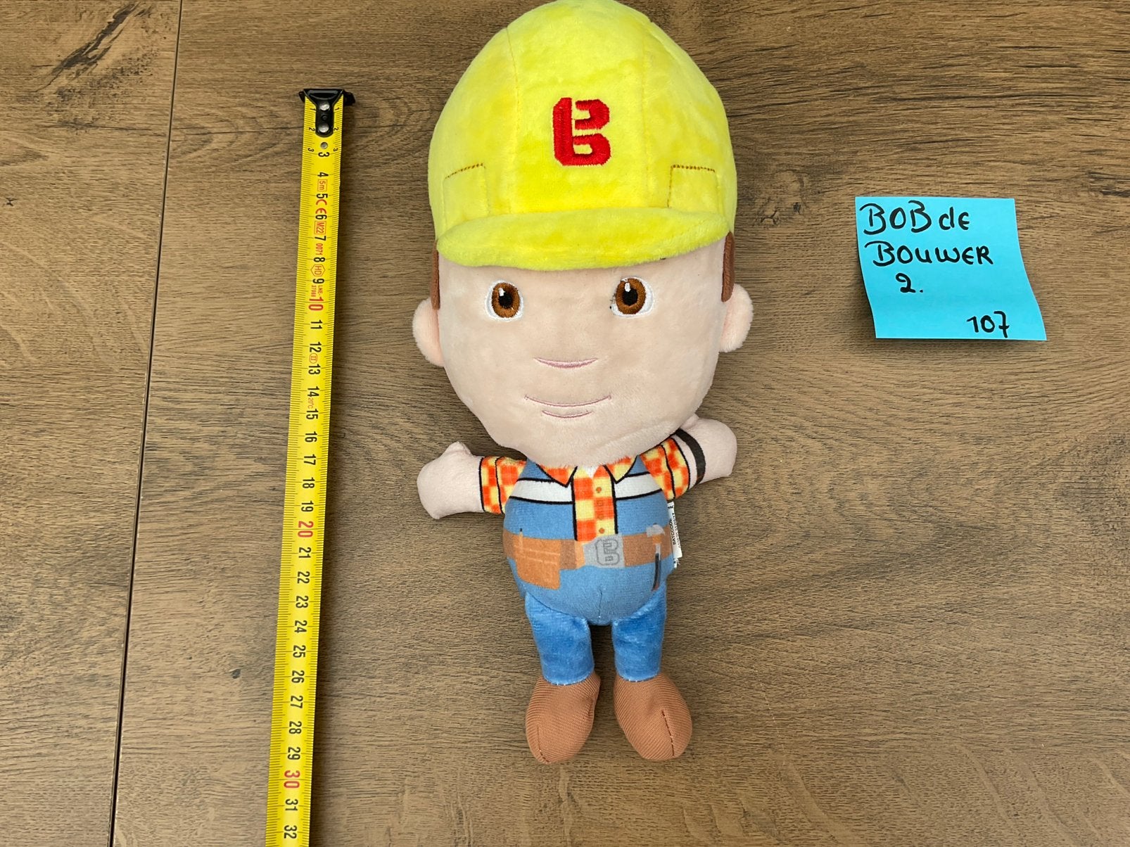 Nieuwe zgan Bob de Bouwer knuffel pluche 25cm, Verzamelen, Ophalen, Overige figuren, Nieuw, Beeldje of Figuurtje