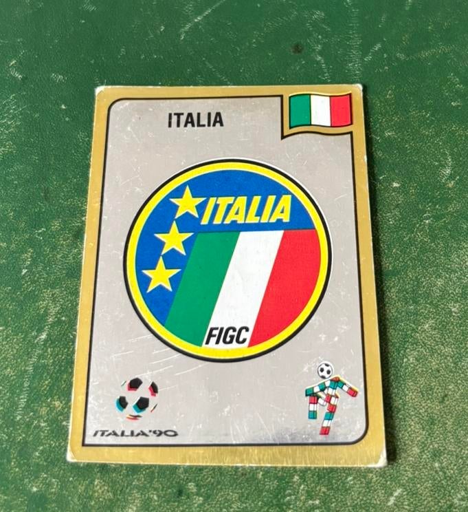 Panini plaatje embleem Italie WK 1990, Ophalen of Verzenden