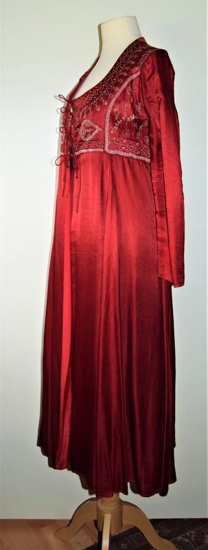 Vintage Easton Pearson zijde boho kaftan geborduurde jurk 36, Verzenden, Easton Pearson, Maat 36 (S), Gedragen