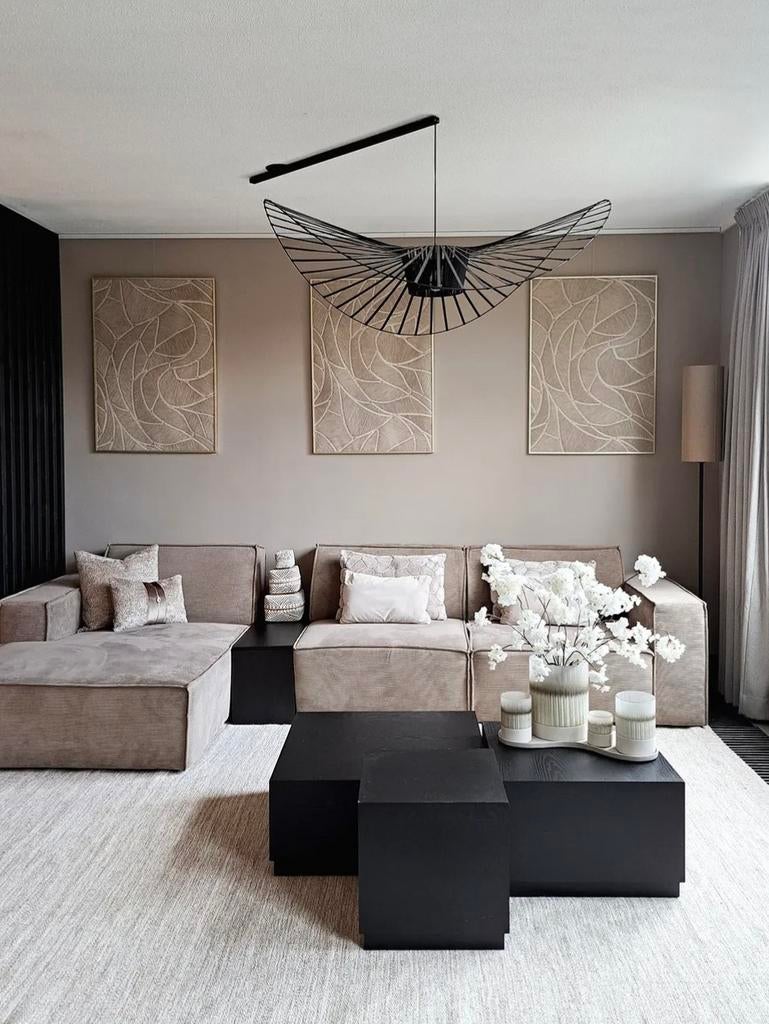 WOOOD salontafel set van 3 zwart, Huis en Inrichting, Tafels | Salontafels, Ophalen, Rond, 50 tot 100 cm, 50 tot 100 cm