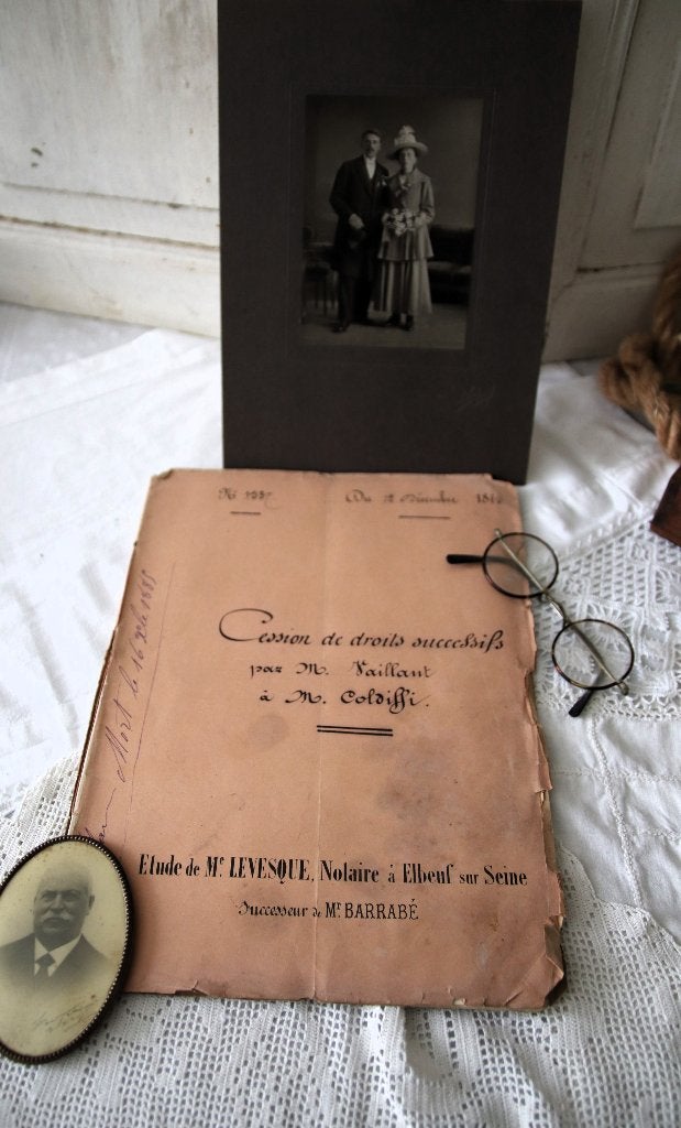 Oude Franse akte, document uit 1865 met foto 'PiFrance', Antiek en Kunst, Ophalen of Verzenden