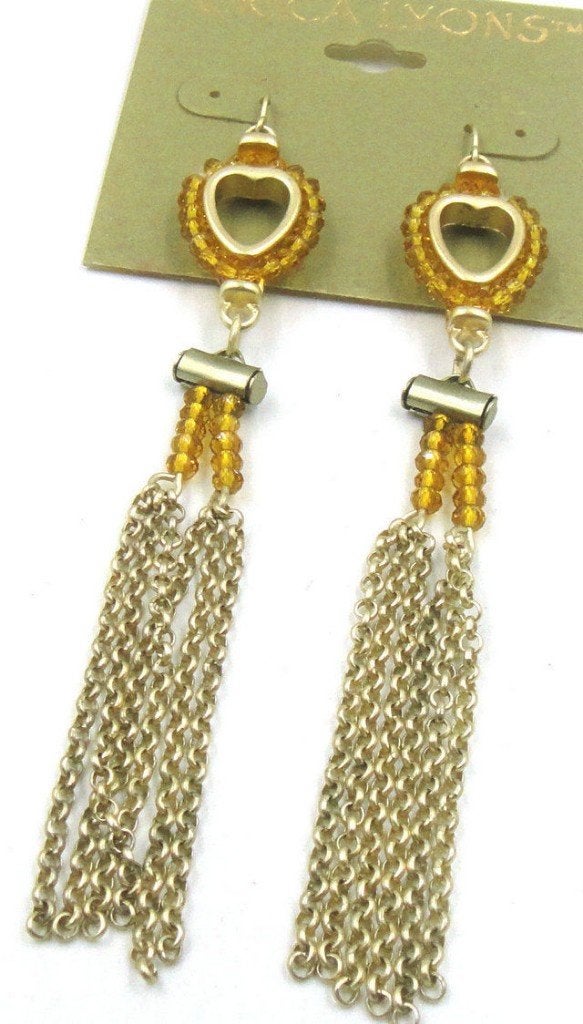 Erica Lyons goudkleurige hartjes hang oorbellen, Overige materialen, Hangers, Nieuw, Ophalen of Verzenden
