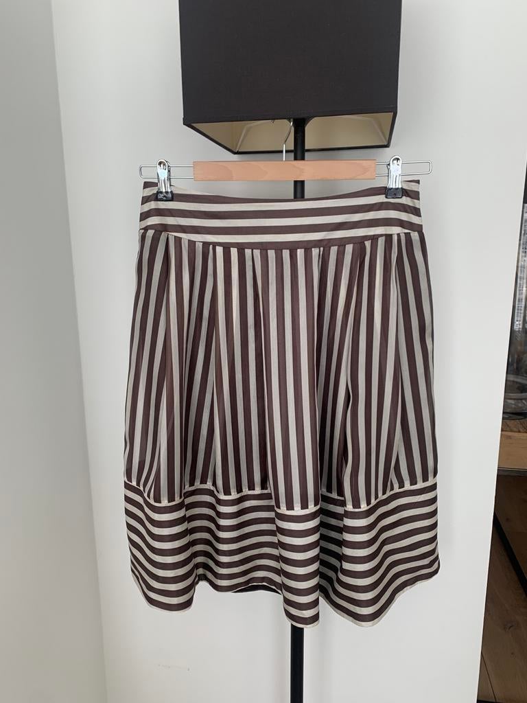 Vintage Zara rok, 100% zijde, maat S, Bruin, Ophalen of Verzenden, Zo goed als nieuw, Knielengte