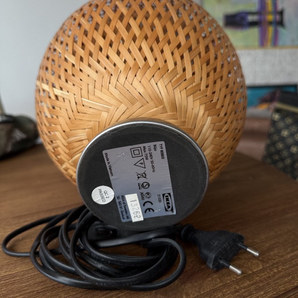 IKEA BOJA tafellamp / lamp, Ophalen, Overige kleuren, Gebruikt, Natuurlijk materiaal