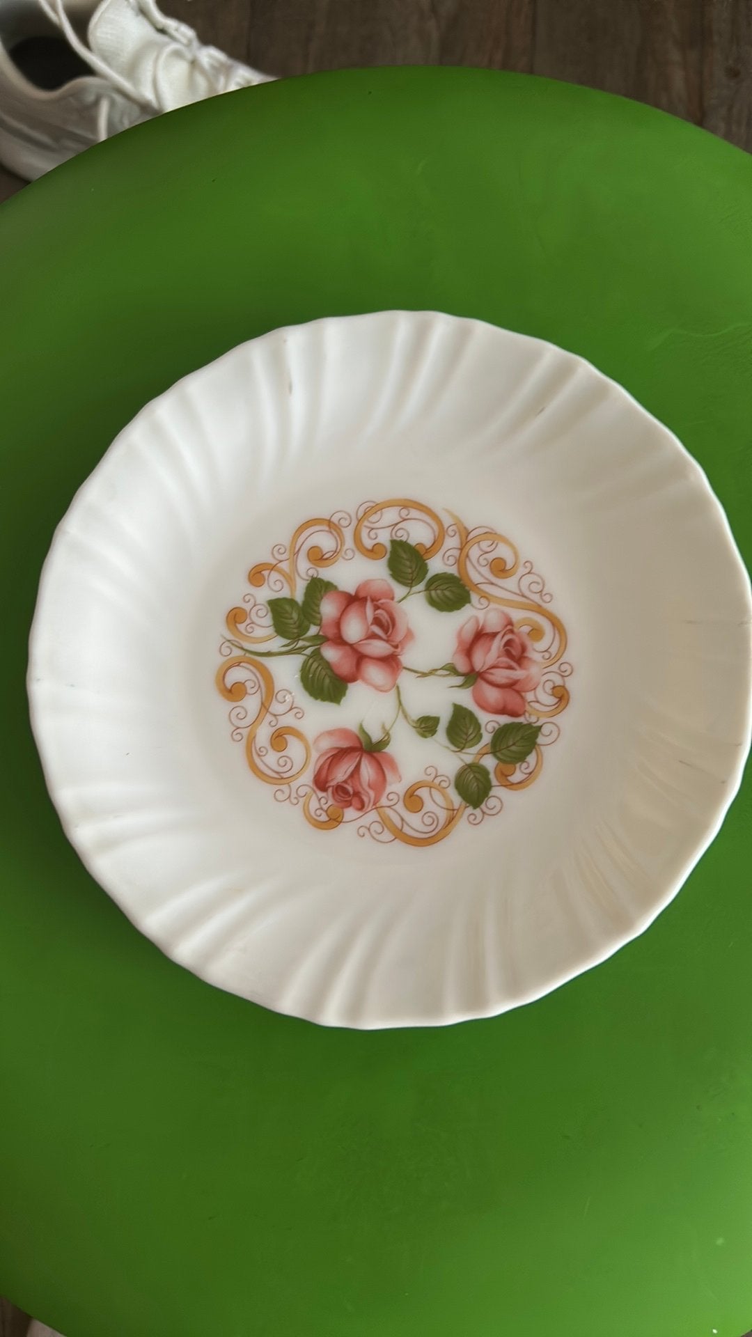 Arcopal France borden motief Roseraie, Antiek en Kunst, Antiek | Servies los, Ophalen of Verzenden