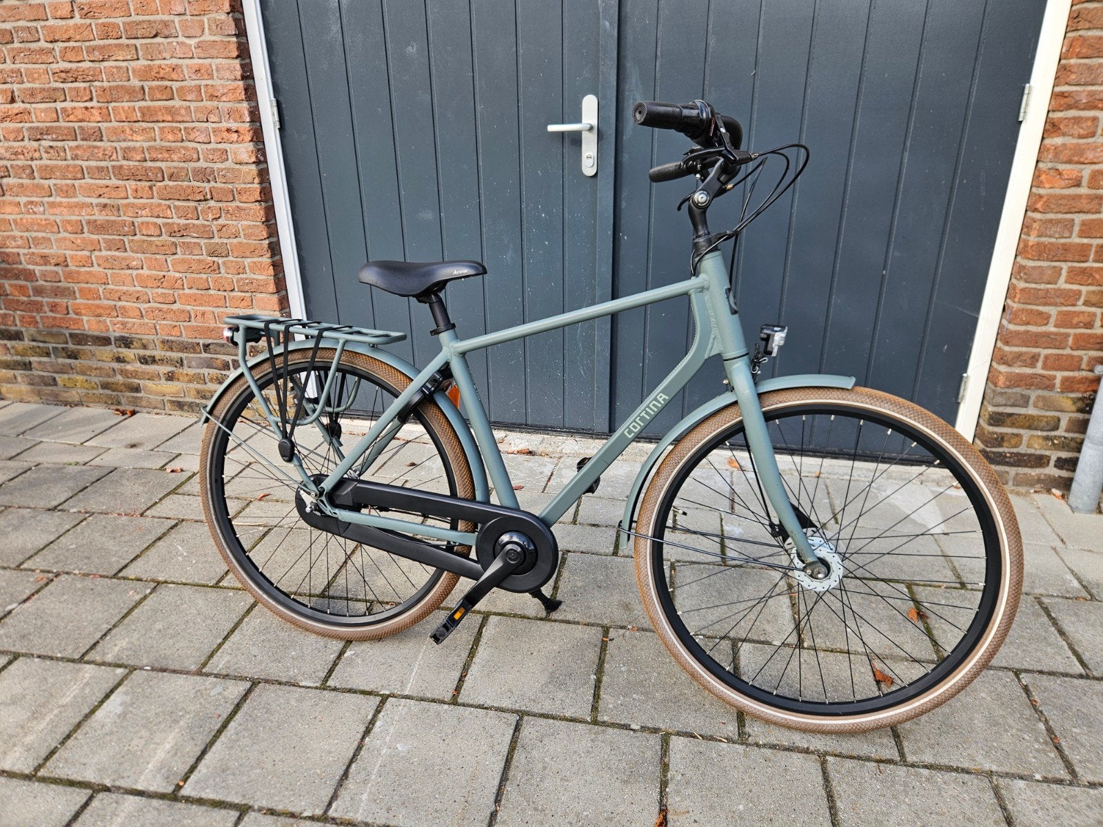 Cortina Foss Herenfiets - Matt Groen - 7 Versnellingen, Kornet Van limburgstirumstraat, Versnellingen, 49 tot 53 cm, Zo goed als nieuw