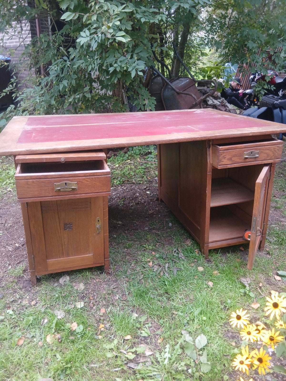 antiek eikenhouten bureau opknapper, Antiek en Kunst, Ophalen