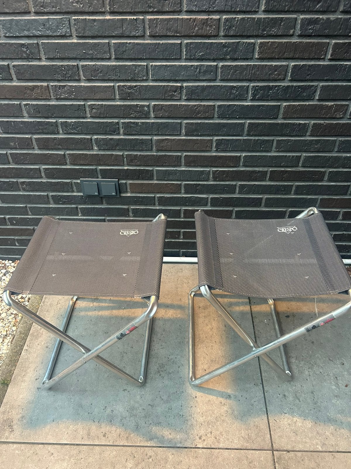 2x Crespo krukje voetenbank, Ophalen, Zo goed als nieuw, Campingstoel