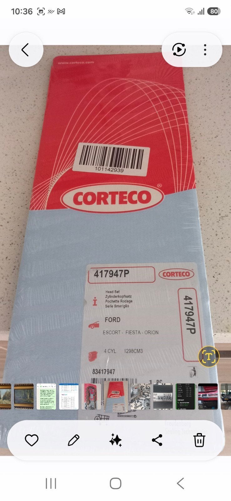 Ford Fiesta 1.1 (1979) Koppakking - Corteco 417947P, Ophalen of Verzenden