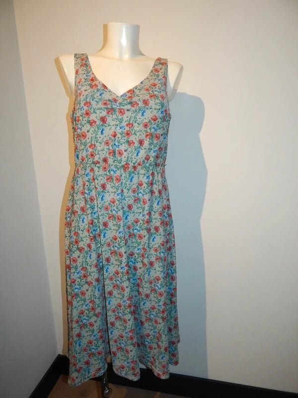 King Louie vintage look jurk in bloemen print kleuren L, Overige kleuren, Verzenden, Maat 42/44 (L), Zo goed als nieuw