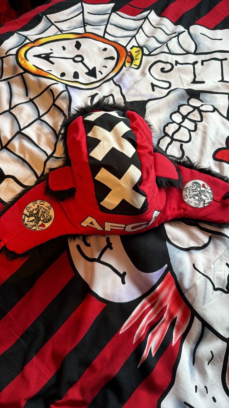 Ajax Amsterdam Muts Set, Ophalen of Verzenden, Zo goed als nieuw, Maat 68, Jongetje of Meisje