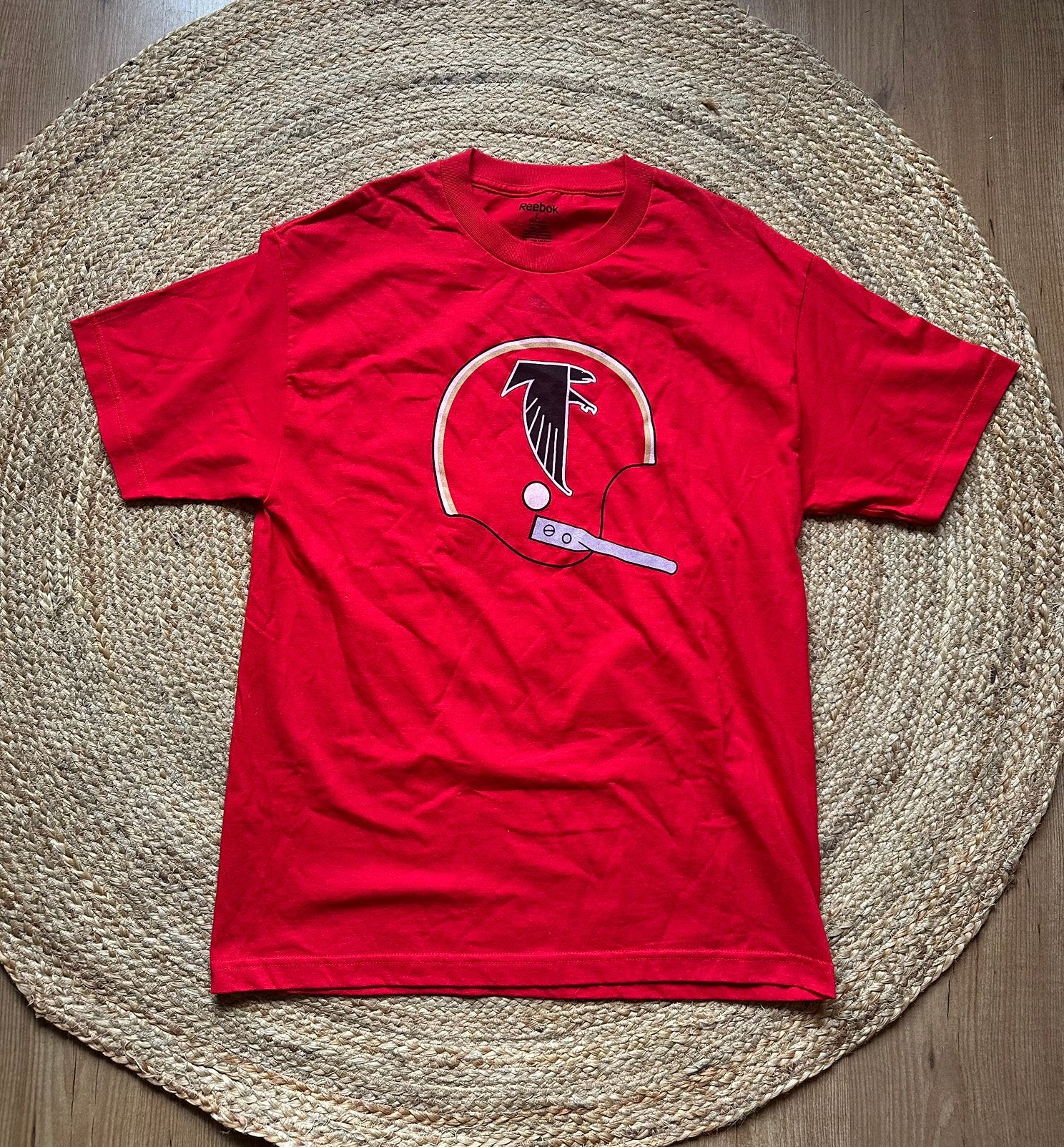 Rood Reebok T-shirt met een Atlanta Falcons helm-logo, Ophalen of Verzenden, Zo goed als nieuw, Rood