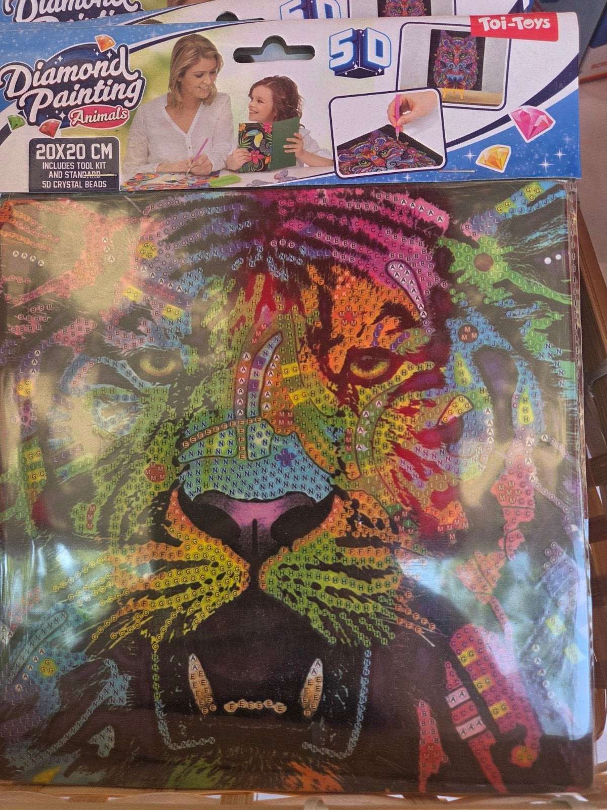 Nieuw Diamond Painting Dieren Leeuw 20x20 cm Toi-Toys, Nieuw, Meerkleurig, Ophalen of Verzenden, Kunststof
