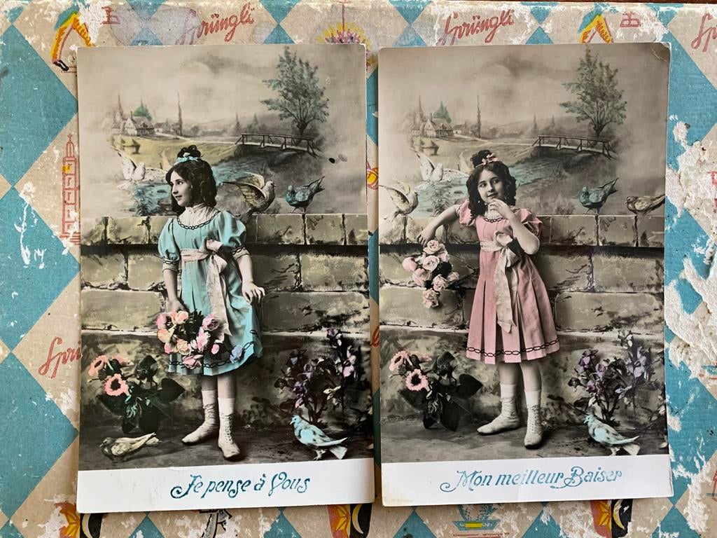 1910/1912 Meisje met duiven (CC), Ophalen of Verzenden, Voor 1920, Gelopen, Kinderen