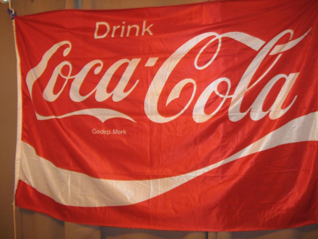 Vlag Coca Cola, Verzamelen, Merken en Reclamevoorwerpen, Ophalen of Verzenden, Zo goed als nieuw, Gebruiksvoorwerp