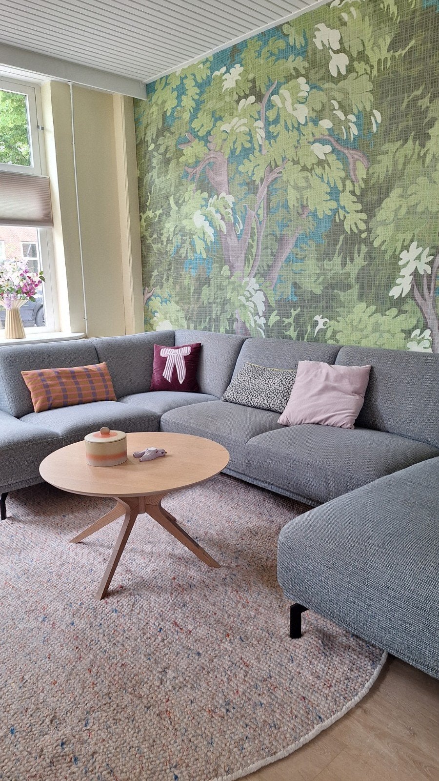 Mooi rond wollen pastel vloerkleed van volero, Huis en Inrichting, Ophalen, Gebruikt, Rond, 200 cm of meer