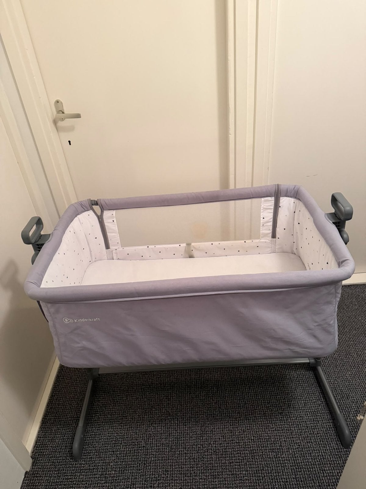 Kinderkraft UNO UP Co-Sleeper Wieg - Grijs, Ophalen, Zo goed als nieuw, Wieg