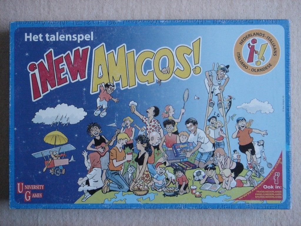 LEUK: Het talenspel New Amigos (Nederlands-Italiaans), Een of twee spelers, Ophalen of Verzenden, Gebruikt, University Games