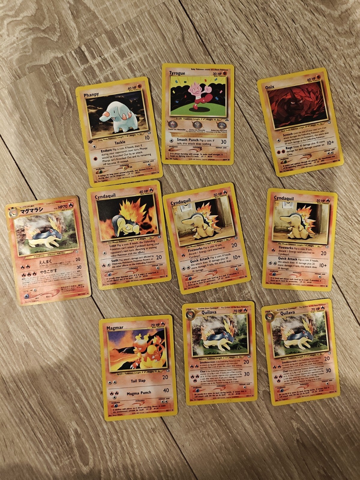 Pokémon kaarten collectie - Phanpy, Cyndaquil, Onix, Magmar, Ophalen of Verzenden, Gebruikt, Meerdere kaarten