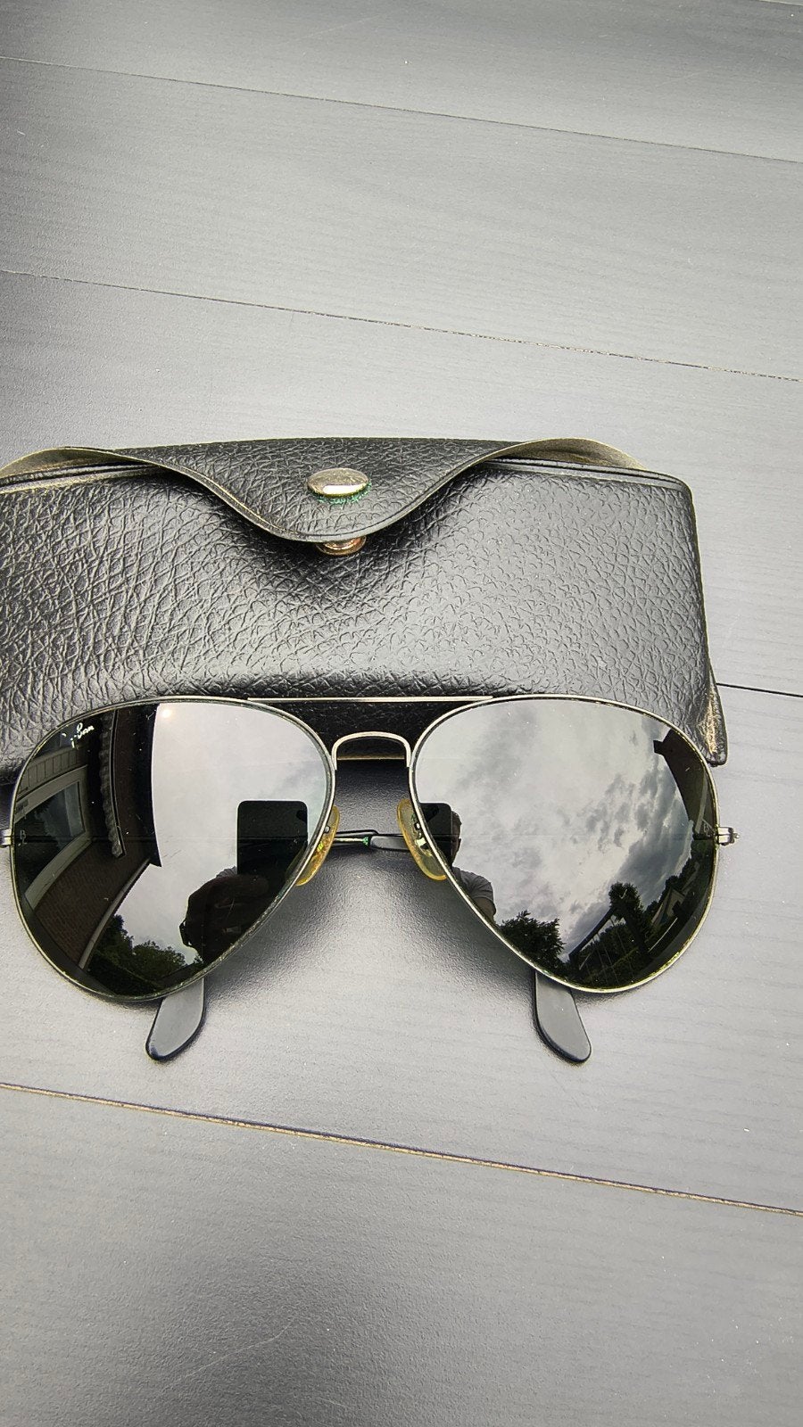 Vintage Ray-Ban B&L Black Aviator Zonnebril Jaren '80, Ophalen of Verzenden, Gebruikt, Zwart, Ray-Ban