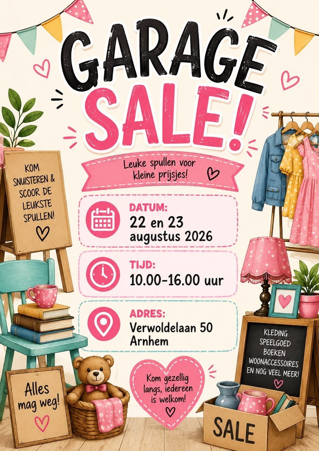 garage sale, Ophalen of Verzenden
