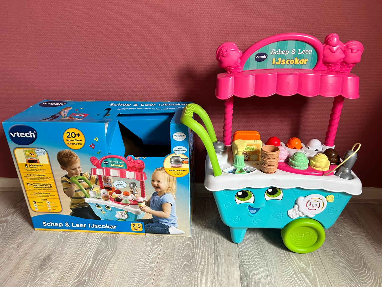 Vtech Schep en Leer IJscokar met doos, Ophalen, Zo goed als nieuw, 6 maanden tot 2 jaar