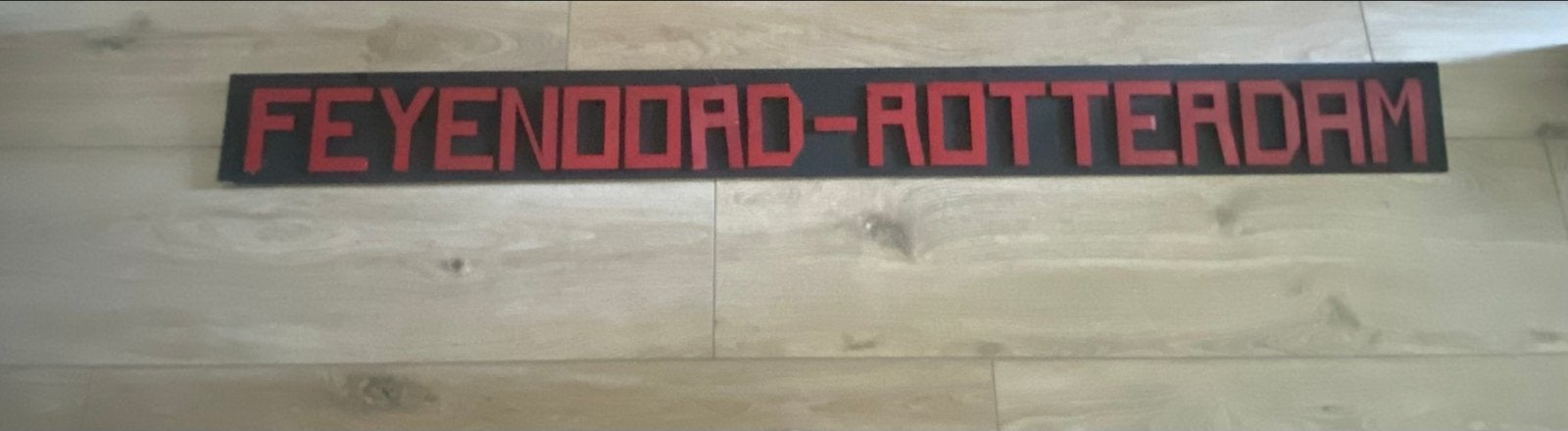 Feyenoord Rotterdam bord, Ophalen of Verzenden, Gebruikt, Meerkleurig, Hout