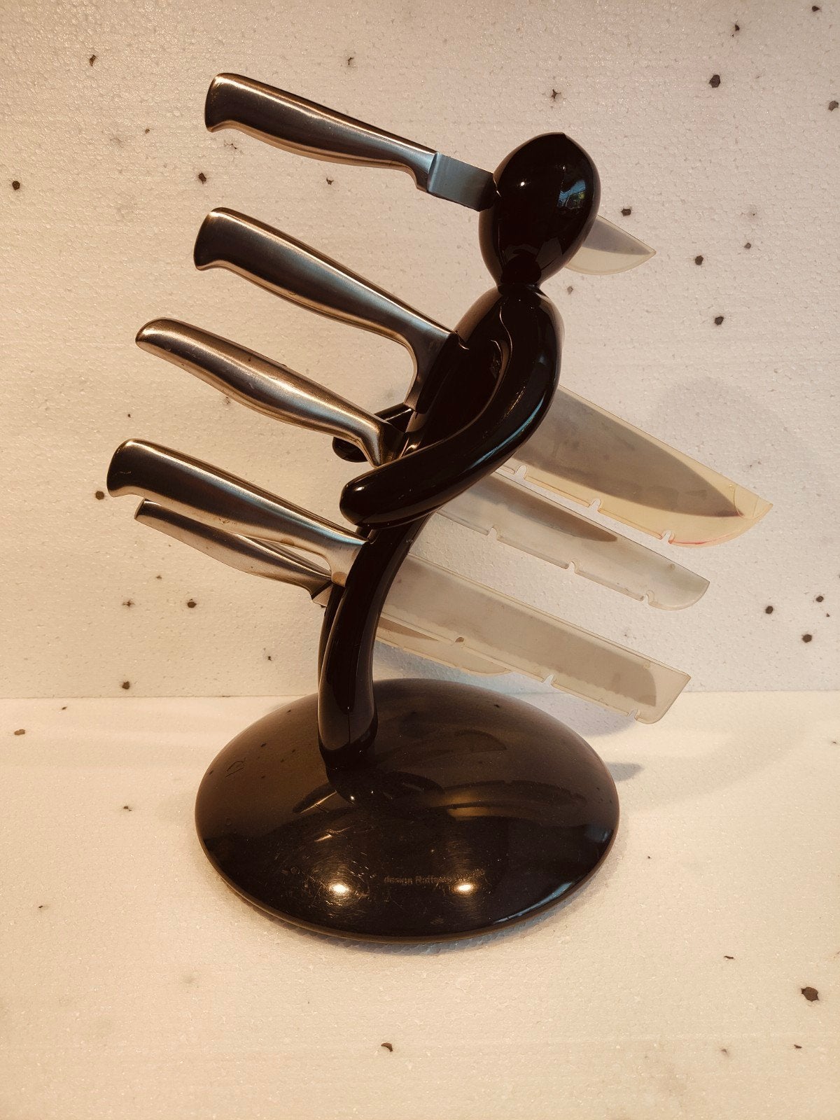 Messenset met houder - Design Raffaele Iannello, Ophalen of Verzenden, Zwart, Metaal, Overige merken