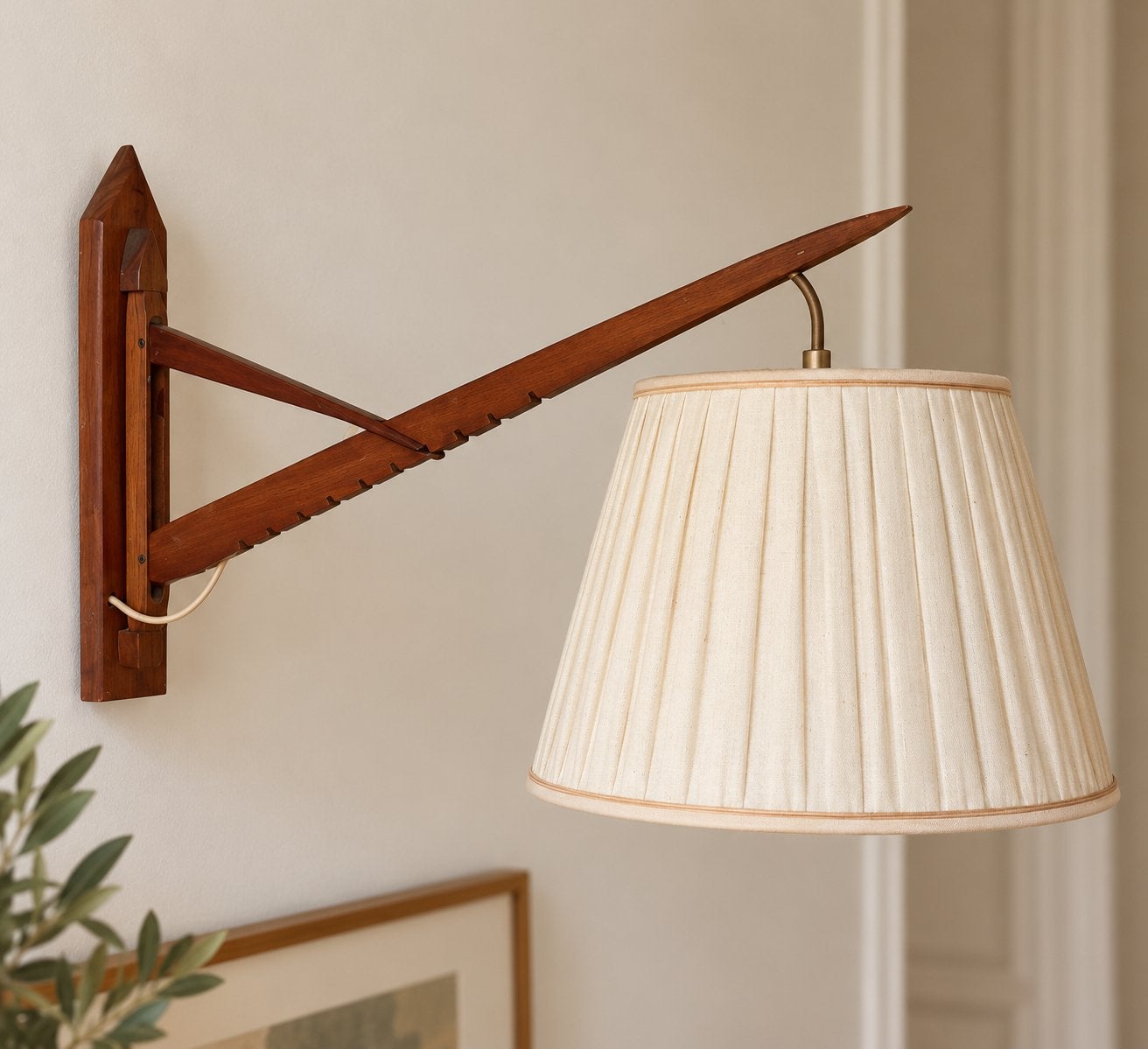 Vintage Scandinavische Wandlamp met Uitschuifbare Arm, Antiek en Kunst, Ophalen