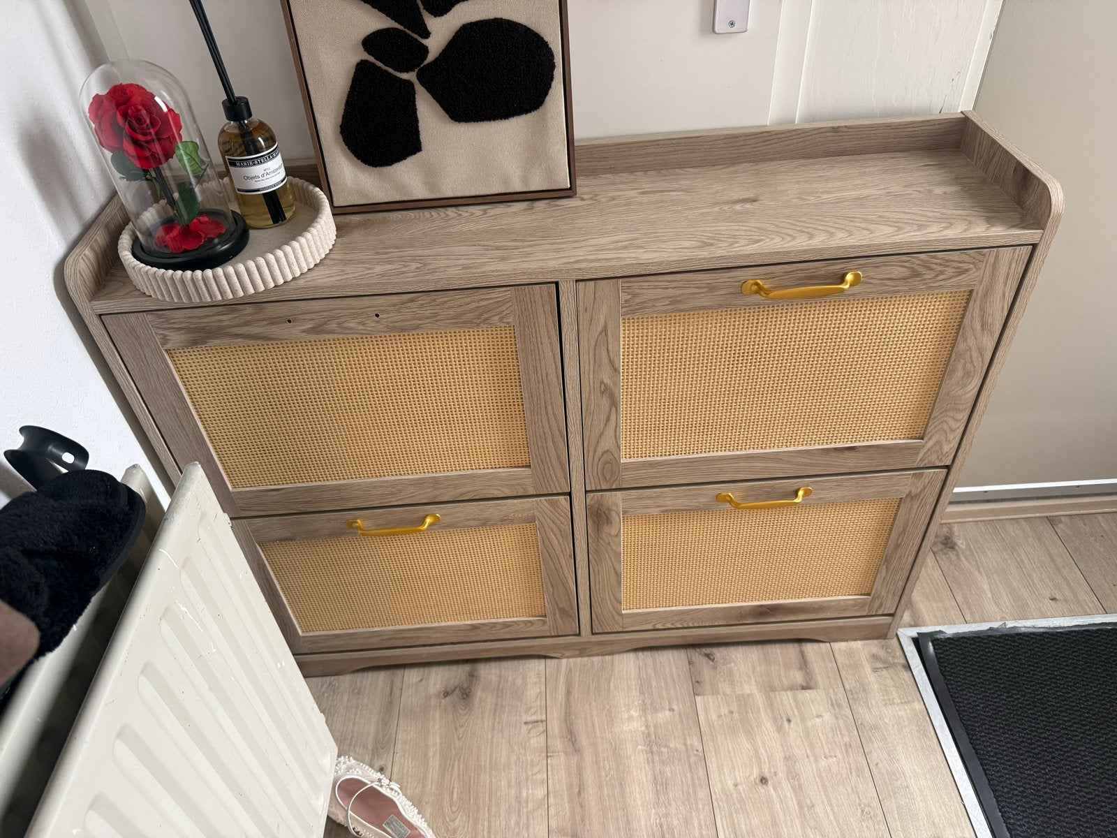 Zo goed als nieuwe schoenenkast grenen eikenkleur, Ophalen, Zo goed als nieuw