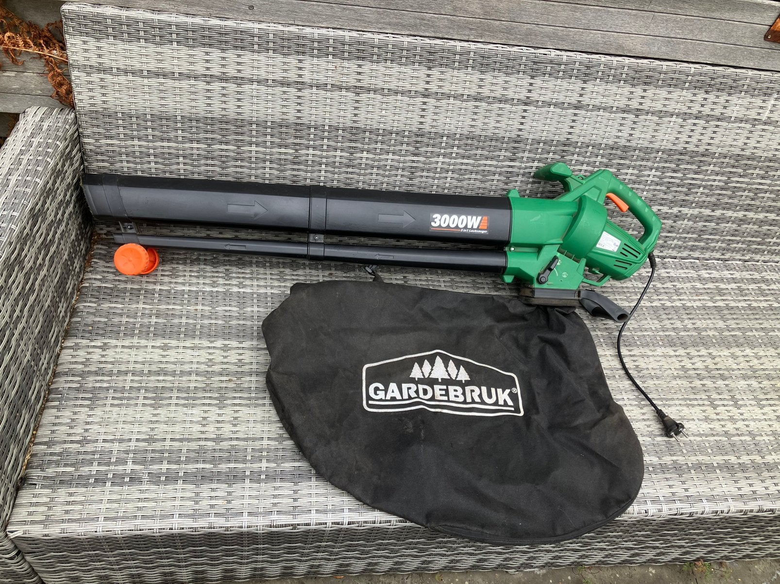 Elektrische bladblazer Gardebruk 3000W 3-in-1, Ophalen, Zo goed als nieuw, Elektrisch, Met opvangzak