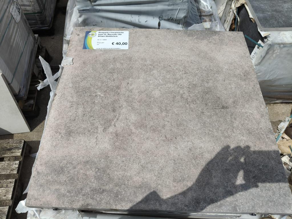 Keramiek 3m - French Vintage mocca 60x60x3cm (prijs per m2), Ophalen, Keramiek, Nieuw, 10 m² of meer
