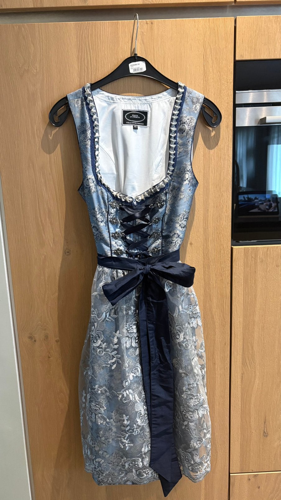 Dirndl Haus Huberts met kanten blouse Kruger Madl, Maat 38/40 (M), Overige typen, Blauw, Ophalen of Verzenden