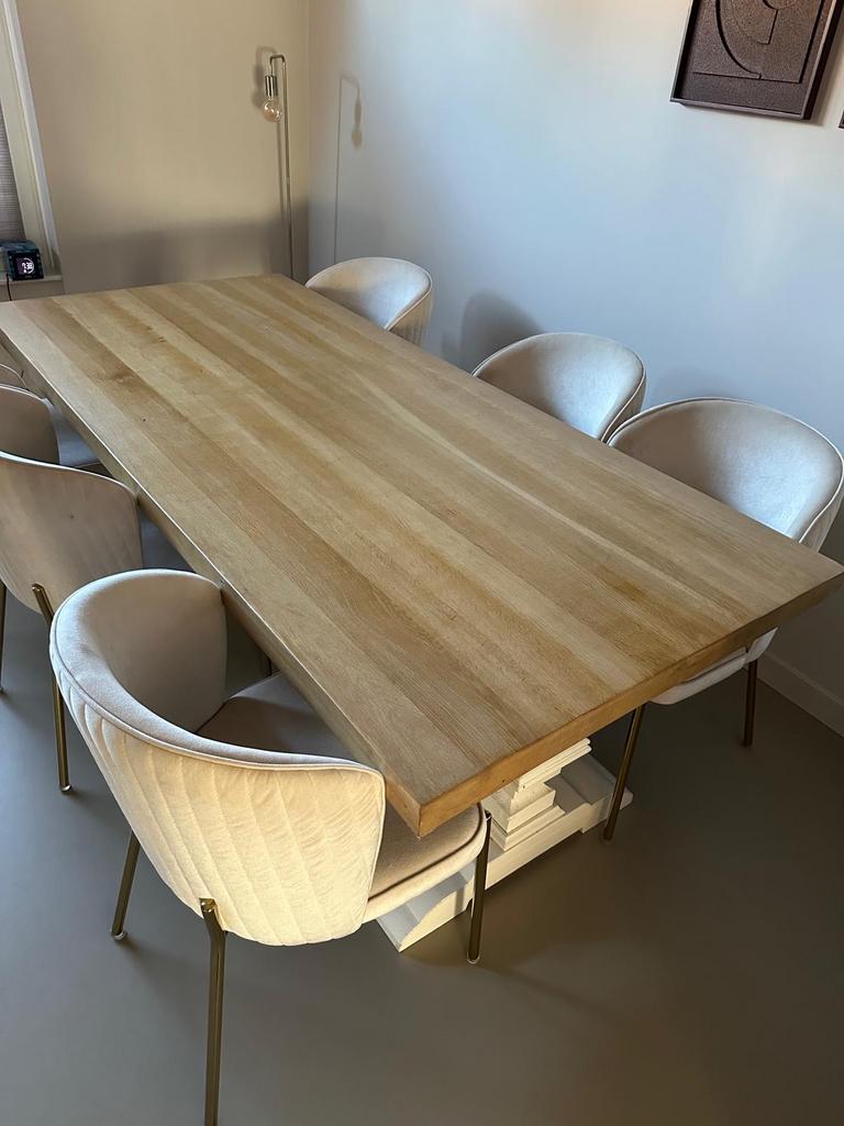 Eettafel met 6 stoelen, Huis en Inrichting, Ophalen, Gebruikt, 100 tot 150 cm, 200 cm of meer