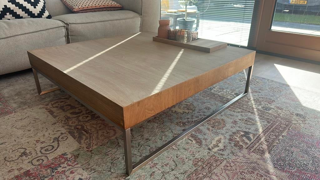 Salontafel hout, vierkant, Ophalen, Gebruikt, 50 tot 100 cm, Vierkant