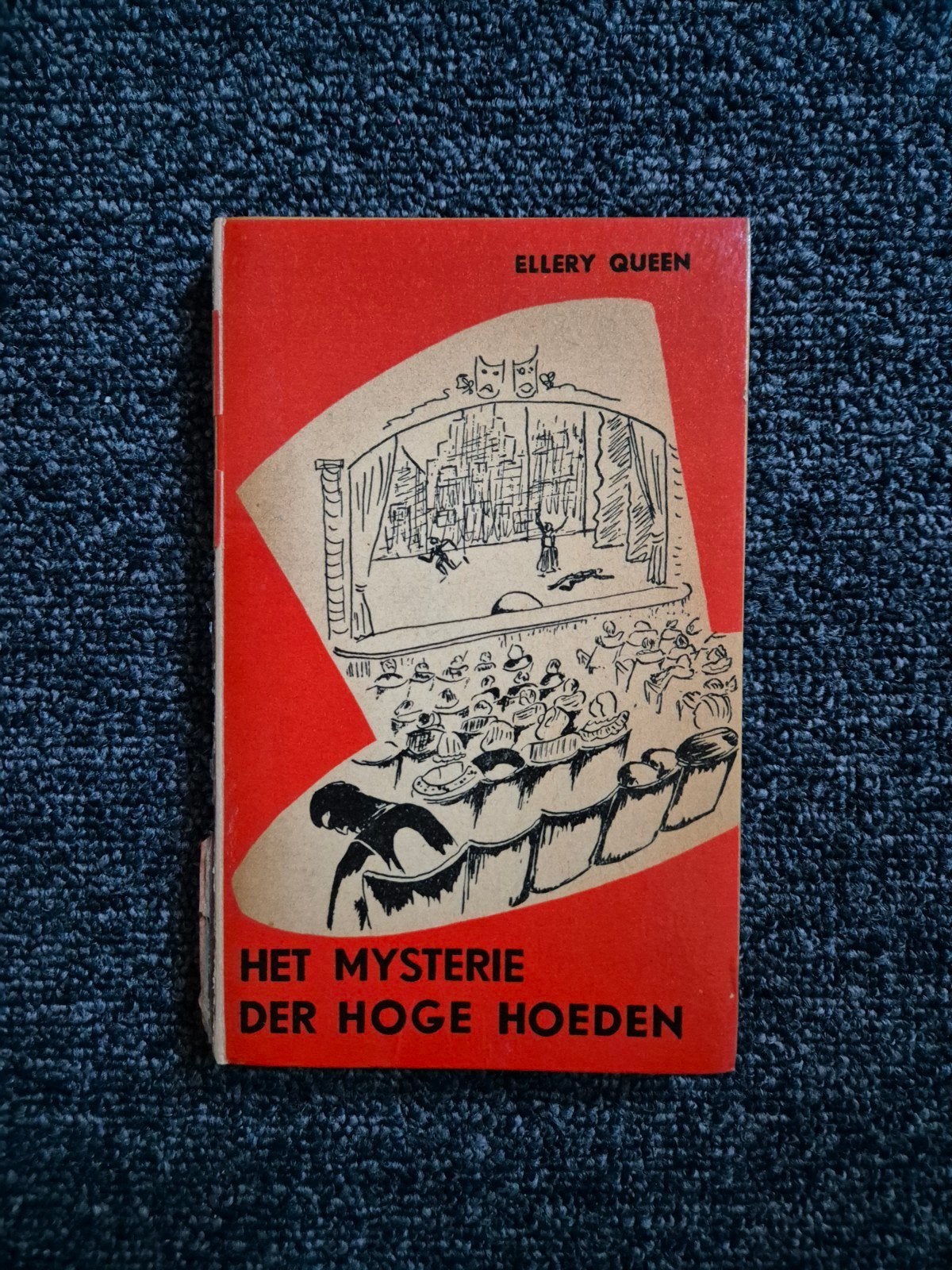 Vintage detective: Het mysterie der hoge hoeden–Ellery Queen, Boeken, Ophalen of Verzenden, Gelezen